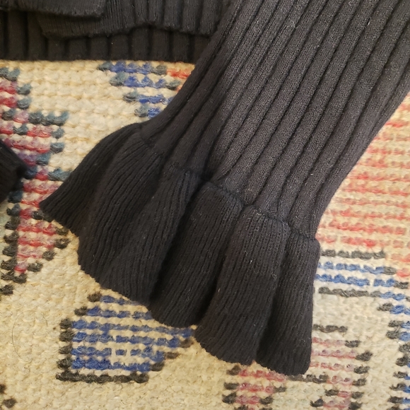 & Other Stories Black Ribbed Ruffle Cardigan - Picture 10 of 10